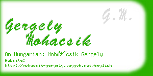 gergely mohacsik business card